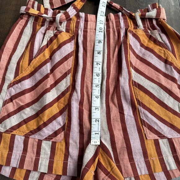 Anthropologie Women's Belted Striped Paperbag Waist Shorts Multi Size Small - Picture 8 of 11